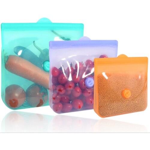 Fresh-keeping Bag Food Grade Silicone Freezing High Tightness Fruit and Vegetable Packaging Refrigerator Food Storage Bag