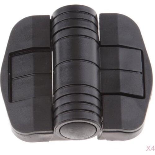 4pcs Plastic 80 Degree Detented Open Angle Door Positioning Hinge for Marine Boat RV, Black