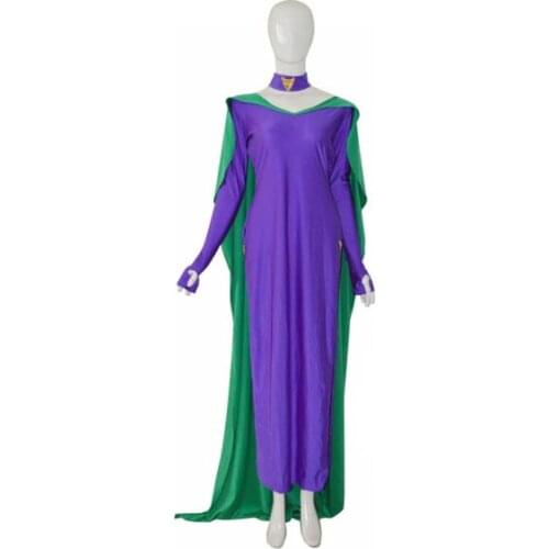 Custom Purple and Green Woman Superhero Dress Cosplay Costume Spandex Zentai Suit Adults Kids Halloween costume for woman