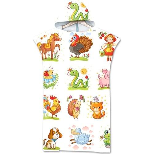 Drop Shipping 75*110cm Beach Towel microfiber bathrobe Poncho Hooded Absorbent Quick drying for Changing Bath towel Boy Girl