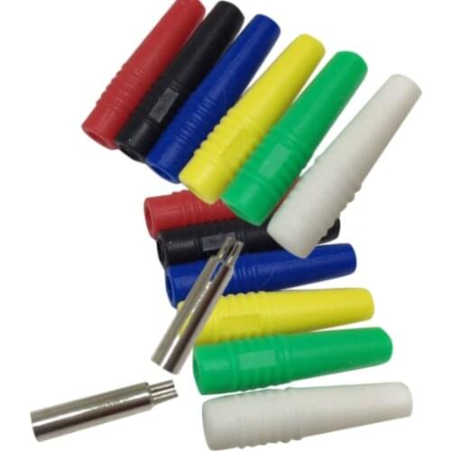 10PCS 2mm Female Butt to Banana Plug Welding DIY Connector For Multimeter Instrument Test Line Extension High Current Voltmeter