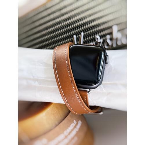 100% Genuine Cow Leather loop Bracelet Belt Band for Apple Watch 6 SE 5 4 44mm 30mm 44mm 40mm Strap for iWatch 6 5 4 3 Wristband