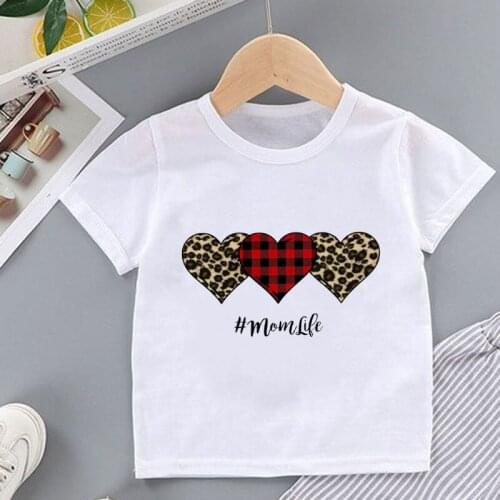 Toddler Boy Shirts Leopard Mom Life Love Print T Shirt For Girls Short Sleeve Girl Tops New White Pink Yellow Baby Shirt Vogue