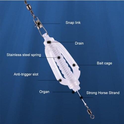 Fishing Feeder,Carp Bait Holder Spring Fishing Feeder, Carp Fishing Feeder Spring Fishing Feeder Bait Cage Holder