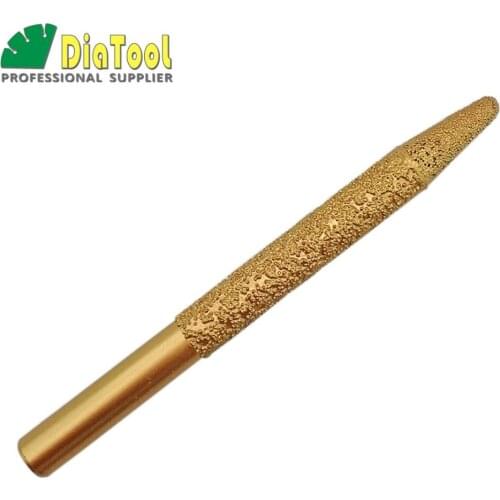 SHDIATOOL Vaccum Brazed Diamond Engraving Bits 12-6/100mm CNC Taper Ball-end Cutter For granite marble masonry ceramic tile