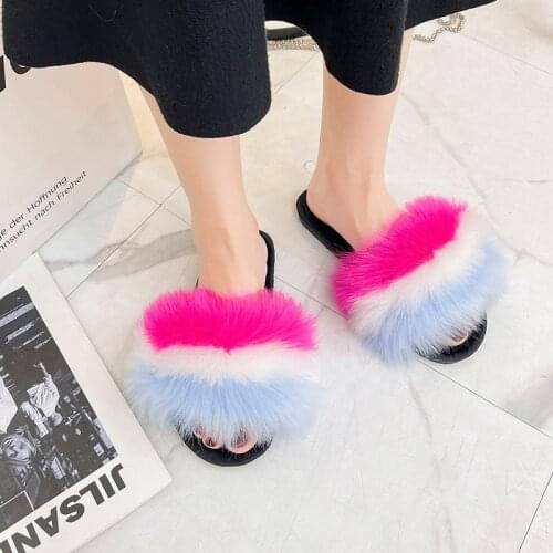 Slippers Women Winter Shoes Woman Slides Plush Home Slippers Ladies Indoor House Shoes Winter Warm Fur Slippers TX445