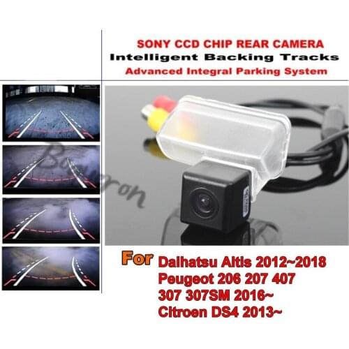 For Daihatsu Altis Peugeot 206 207 407 307 307SM Citroen DS4 HD Smart Tracks Intelligent Dynamic Parking Car Rear View Camera