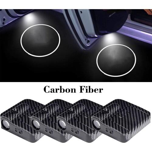 2 Pcs Universal Carbon Fiber Led Car Door Logo Ghost Light for Acura Subaru Cadillac Infiniti Auto Emblem Laser Projector Lamp