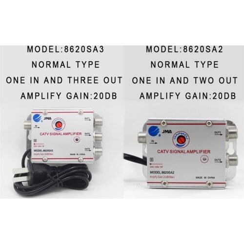 New 2/3 Way 20db CATV TV Antenna Signal Amplifier Booster Splitter US plug AMP Splitter Home TV Equipments 45Mhz to 860MHz