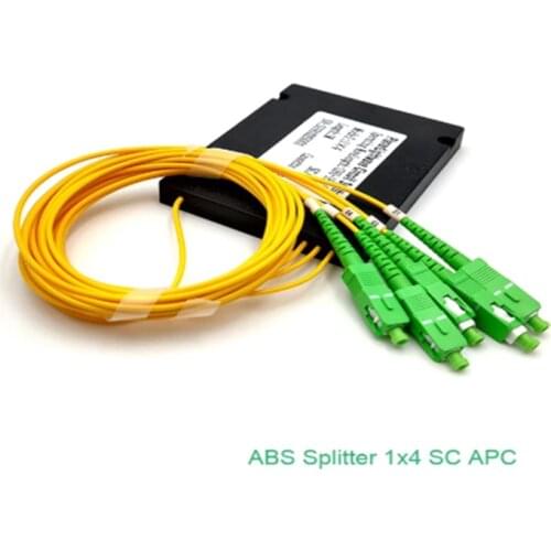 High Stability10pcs/lot FTTH SC APC 1x4 ABS optic splitter box 1x4 PLC Fiber optical splitter single mode with SC APC connector