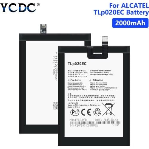 High Quality TLp020EC Battery For Alcatel One Touch POP UP OT-6044D 2000mAh Lithium Polymer Mobile Phone Batteries