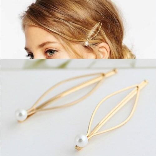 Simple Fashion Jewelry Hairpins Clips Hairpins Hairpins Women Beautiful Plated Women Pearl Hair Clips Bridal Headdress
