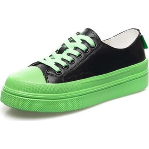 2021 New Autumn Lace-up Genuine Leather Low-top Casual Shoes Women Sneakers Flat Thick Bottom Comfortable Breathable Women Shoes