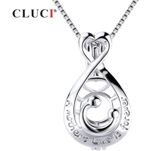CLUCI 925 Sterling Silver Oval Shaped Charms Pendant Silver 925 Pendant for Women Mothers Day Gift Jewelry SC354SB