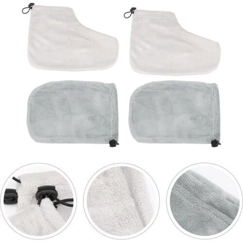 2 Pairs Paraffin Therapy Supplies Wax Bathing Foot Covers Gloves Set Protective Foot Cover Mitten Kit (Glove + Foot Cover)