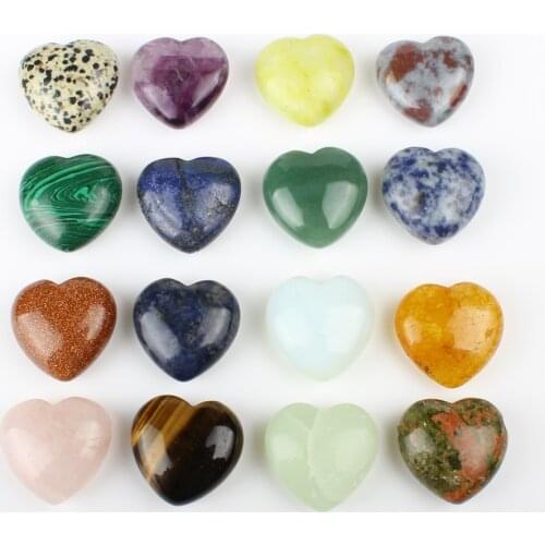 2pcs / bag natural stone 30 * 28 * 14mm heart-shaped color pendant star jewelry making DIY necklace earring jewelry accessories
