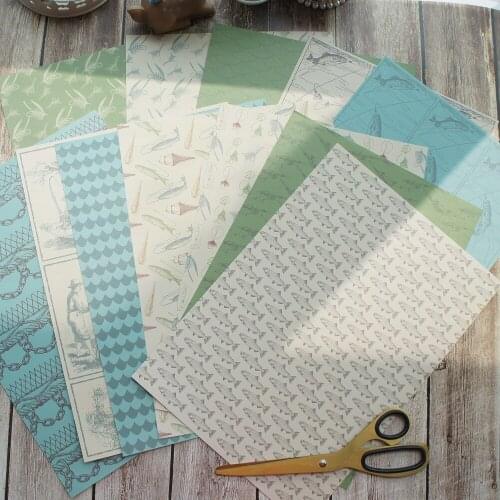 24 sheets/lot DIY today is fishing pattern wrapping paper creative paper craft handmade scrapbooking decoration