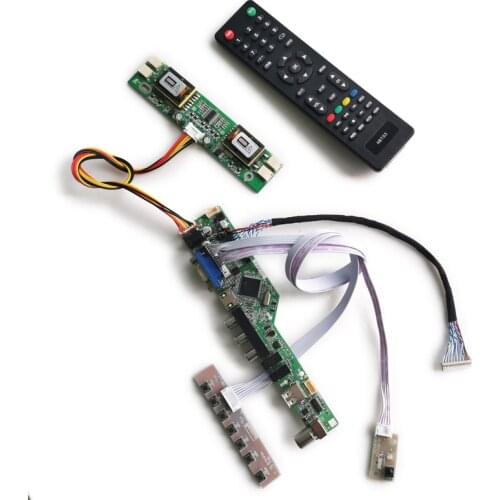 4CCFL LVDS 20Pin universal controller drive board LCD monitor Fit TFTMD38140CBA/TX38D14VC0CAA panel 1024*768 DIY kit VGA+AV