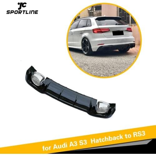 Car Rear Bumnper Diffuser Lip Spoiler for Audi A3 S-line Hatchback 4 Door 2017-2019 PP Rear Diffuser Lip Spoiler