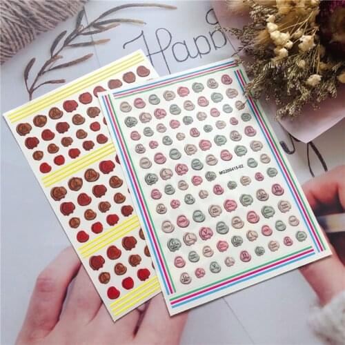 Paper Stickers for Nail Decorations Nail Stickers Macaron Biscuit Back Adhesive Dry Nail Decals Beauty Care Manicure Nail Art