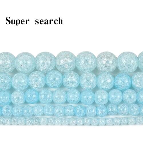 Fctory Price Natural Stone Smooth Blue popcorn crystal Loose Beads 16" Strand 6 8 10 12 MM Pick Size For Jewelry Making diy
