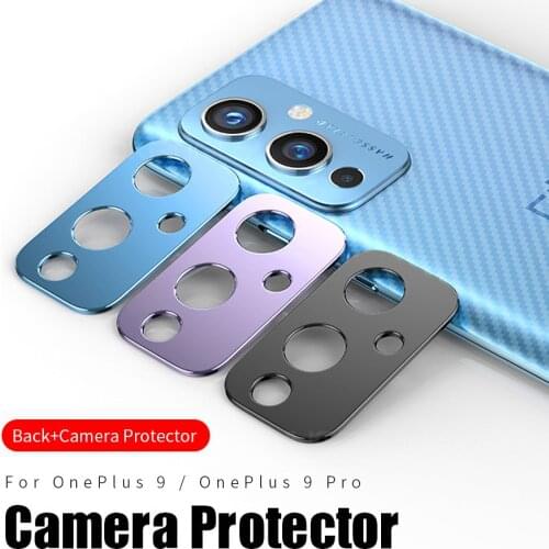 2in1 Camera Lens Metal Ring Case for Oneplus 9 Pro Back Camera Screen Protector Cover + Back Film