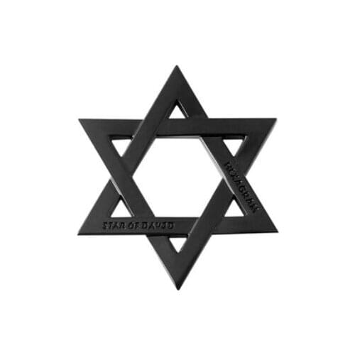 Black Metal Star of David Jewish Hexagram Auto Emblem Badge Motorcycle Decals Sticker Car Accessories x1