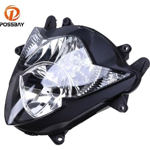 POSSBAY Black Headlamp Motorcycle Front Headlight Lens Case For Suzuki GSXR 1000 2005 2006 Motocicleta Lighting Housing Cover