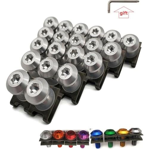 For Kawasaki ZX9R ZXR400 ZZR600 ZX10R ZX12R ZX6R Motorcycle Fairing Aluminu hexagon socket Screws Clips Body Spring Bolt Kit