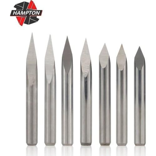 PCB 3D Milling Cutter 10pcs 3.175mm Shank 20/30/40/45/60/90 Degree V Shape Tip Carbide Carving Cutter PCB Machine Engraving Bits