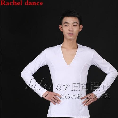 Hot Sale New 2017 Plus Size Black Waltz Latin Dance Top Men Latin Dance Shirts Men Ballroom Dance Shirt