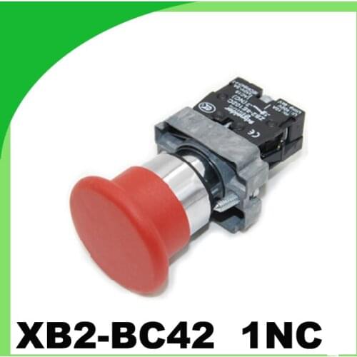Red mushroom micro switch XB2-BC42 pressure button switch 1NC momentary emergency stop push button