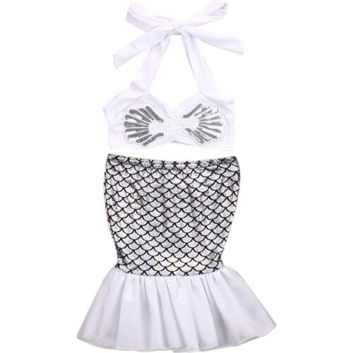 Toddler Girl Kid Mermaid Swimwear Bikini Swimwear Swimsuit Bathing Clothes Set