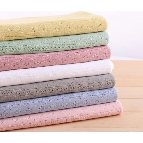 Summer Cotton Jacquard Fabric for Sewing Childrens Hollow Knitted Baby Clothing is Comfortable Light and Breathable185x50cm