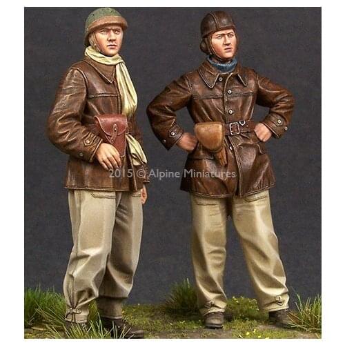1:35 scale WW2 French soldiers 2 people WWII miniatures Resin Model Kit figure Free Shipping