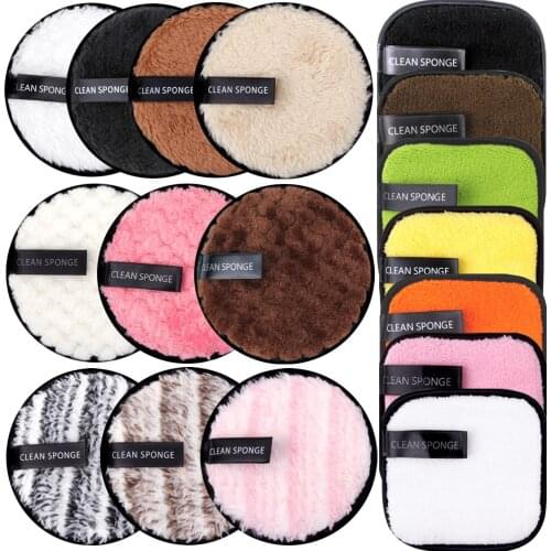 Reusable Makeup Remover Cotton Pads Microfiber Clean Sponge Makeup Washable Wipe Face Towel Skin Care Cleansing Puff Cosmetic