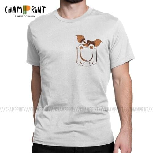 Mens T-Shirt Gizmo Pocket Hipster Pure Cotton Tees Gremlins Monster Gremlin 80s Horror Christmas Movie T Shirt Crewneck Clothes