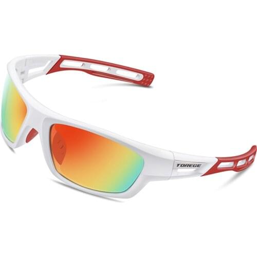 TOREGE Fashion Unisex Polarized Sunglasses for Men Women Running Driving Fishing Golf Baseball Glasses TR90 Unbreakable Frame