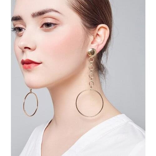 New Hot Sale Earrings jewelry Big pendant wire Earrings post ear Celebrity Brand Hoop Earrings for Women Jewelry wholesale