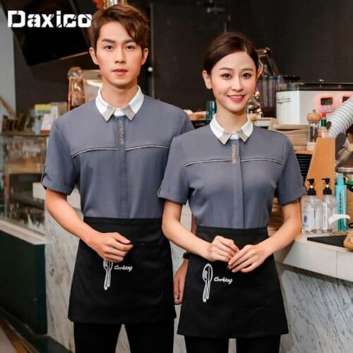 Hotel Food Service Waiter Uniforms Western Restaurant Waitress Uniform Summer Catering Clearning Work Wear Chef Jacket Shirt