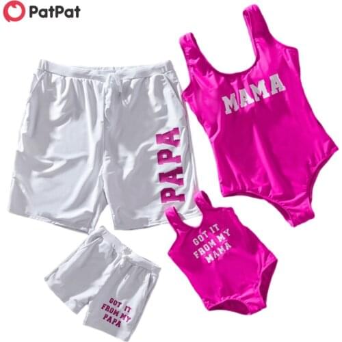 PatPat 2021 New Summer Family Letter Print Matching Swimsuit