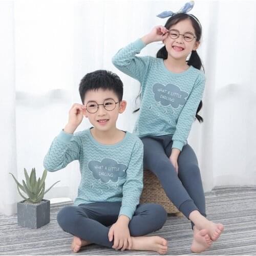 100% Cotton Boys Girls Pajamas Sets Kids Pyjamas Children Sleepwear Autumn Long Sleeve Tshirt+Pant Toddler Baby Cartoon Pijamas