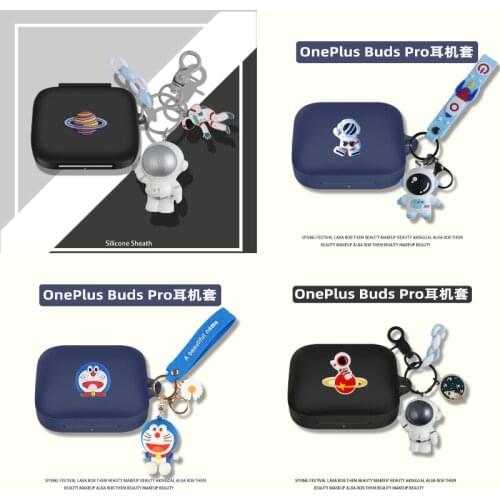 New Shockproof Protective Cover for One Plus Buds Pro Case Washable Bluetooth Silicone Protection with Astronaut keychain
