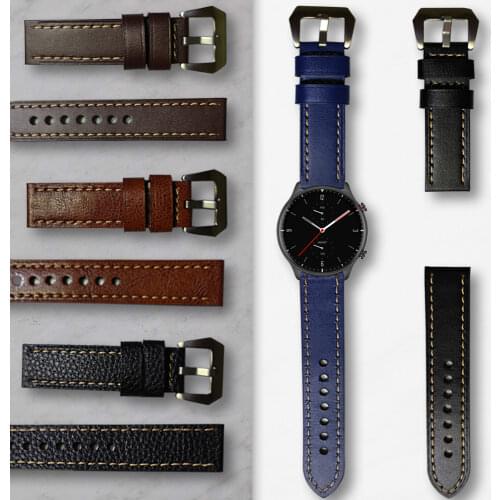 20 22mm Leather Wrist Strap for Huami Amazfit GTR 2 2e Band Watchband for Amazfit GTS 2 Mini/Bip Lite/S/U Bracelet Accerssories