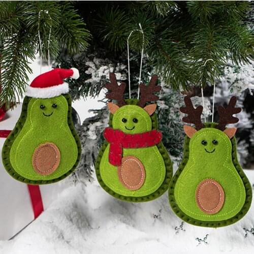 Christmas Decorations Avocado Green Doll Pendant Decor Cute Christmas Ornaments For Home Kids Toys Gift