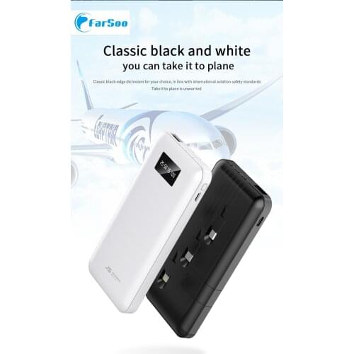 S86 Mini Powerbank 10000mAh with 4 output phone holder and LED display for Iphone Huawei P20 Xiaomi 8 fast charge Power Bank