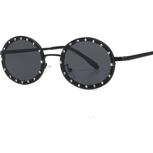Veshion Oval Small Frame Diamond Luxury Sunglasses Men Women Fashion Shades UV400 Vintage Glasses
