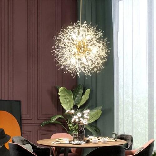 Modern nordic led crystal lustre pendente pendant lights hang living room lights retro lamp bedroom