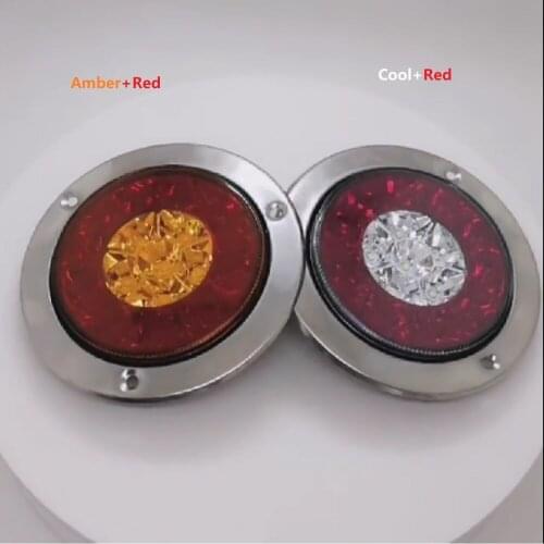 4.3inch DC 24v LED Reverse Lights Bus Turn Signal/Brake Lamp Trailer,Trucks,Off Road,Caravan,RVs,Bus,Van Cool White+red, Amber+R