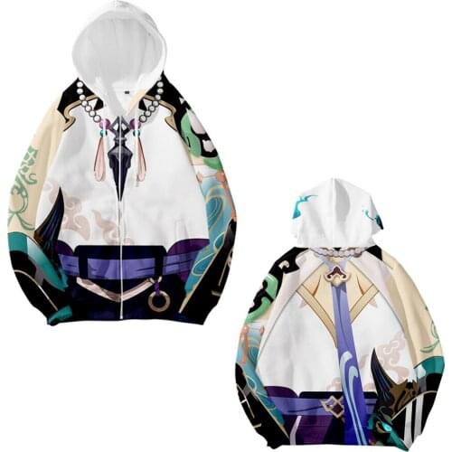 Game Genshin Impact 3D Print Zip Up Women/Men Hoodies Sweatshirts Streetwear Hip Hop Zipper Hooded Jacket XIAO Cosplay Costume